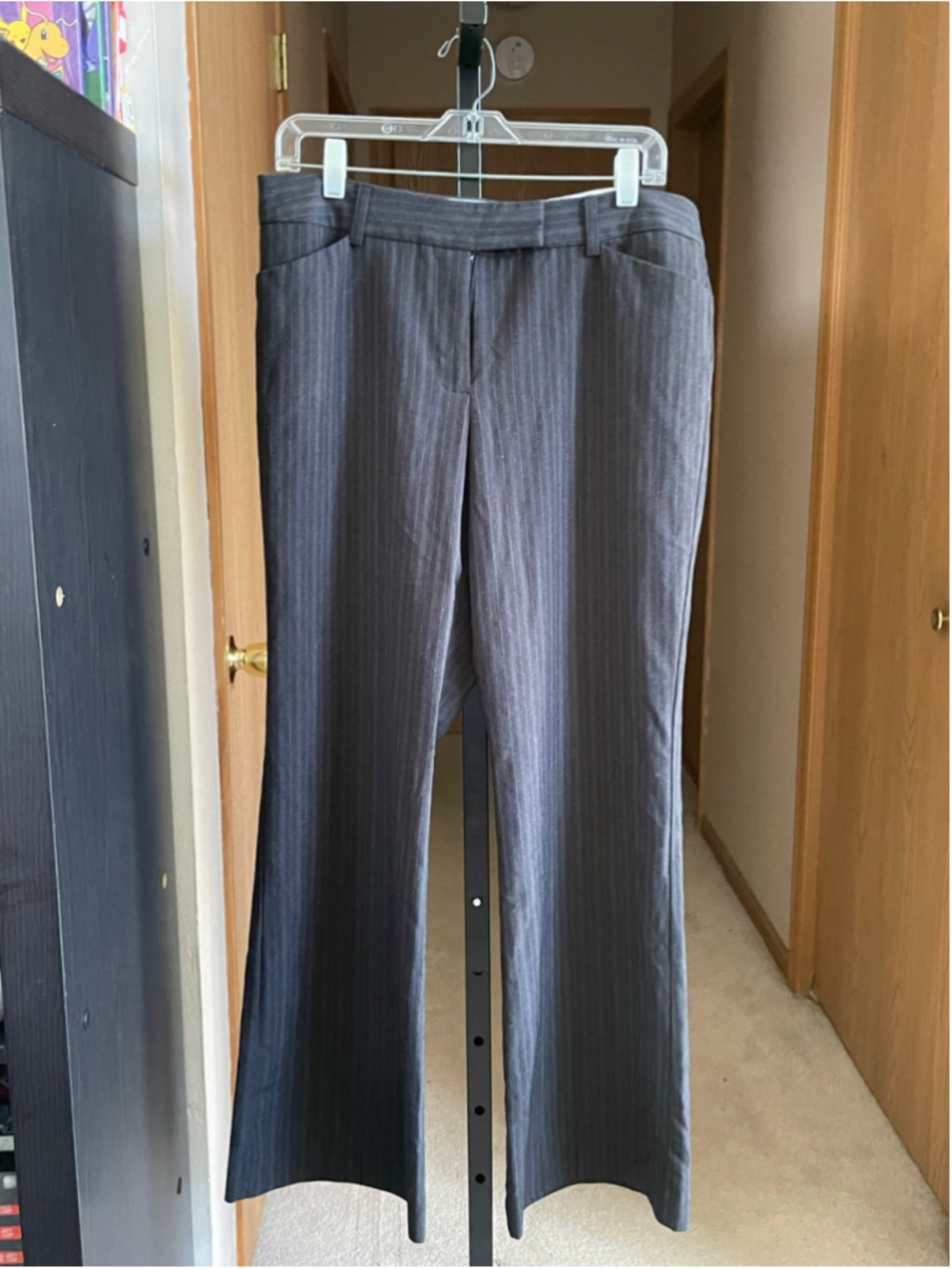 Women's GEORGE Gray Pinstripe Boot Cut Pants Size 12